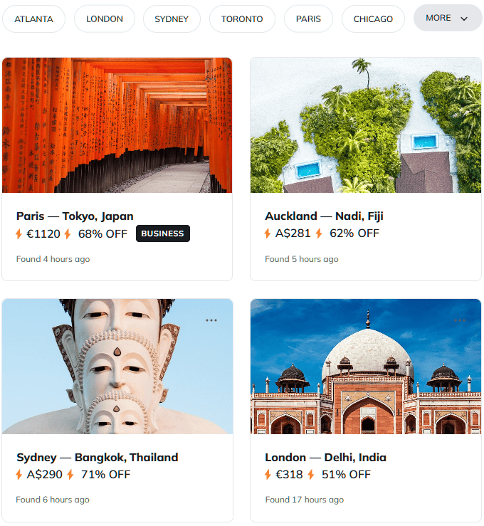 Heavily discounted flights within Asia from your home airport